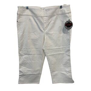 Christopher and Banks Pull On Flex Stretch Capris Womens 16 White Minimalist NEW